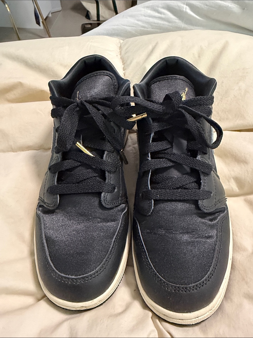 Nike Men’s Black Sneakers with Gold Accents